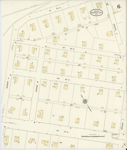 Sanborn Fire Insurance Map from Groveton, Trinity County, Texas (1912), Sheet #0006 - Complete Map Set gallery image, historic Sanborn map, vintage wall art, Texas Texas