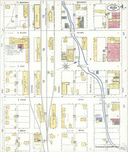 Sanborn Fire Insurance Map from Wilbur, Lincoln County, Washington (1909), Sheet #0004 - Complete Map Set gallery image, historic Sanborn map, vintage wall art, Washington Washington