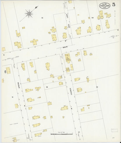 Sanborn Fire Insurance Map from Portland, Middlesex County, Connecticut (1907), Sheet #0005 - Complete Map Set gallery image, historic Sanborn map, vintage wall art, Connecticut Connecticut