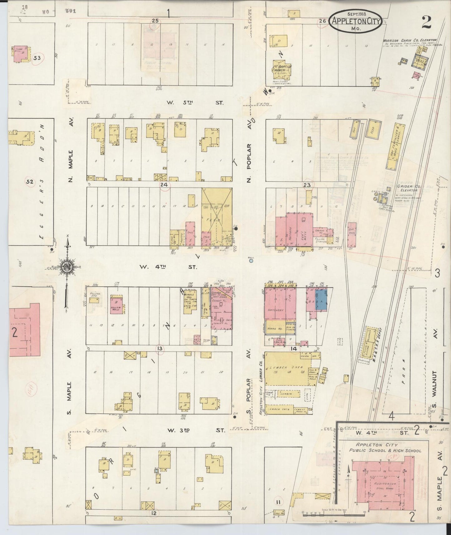 Sanborn Fire Insurance Map from Appleton City, Saint Clair County, Missouri (1935), Sheet #0002 - Complete Map Set gallery image, historic Sanborn map, vintage wall art, Missouri Missouri