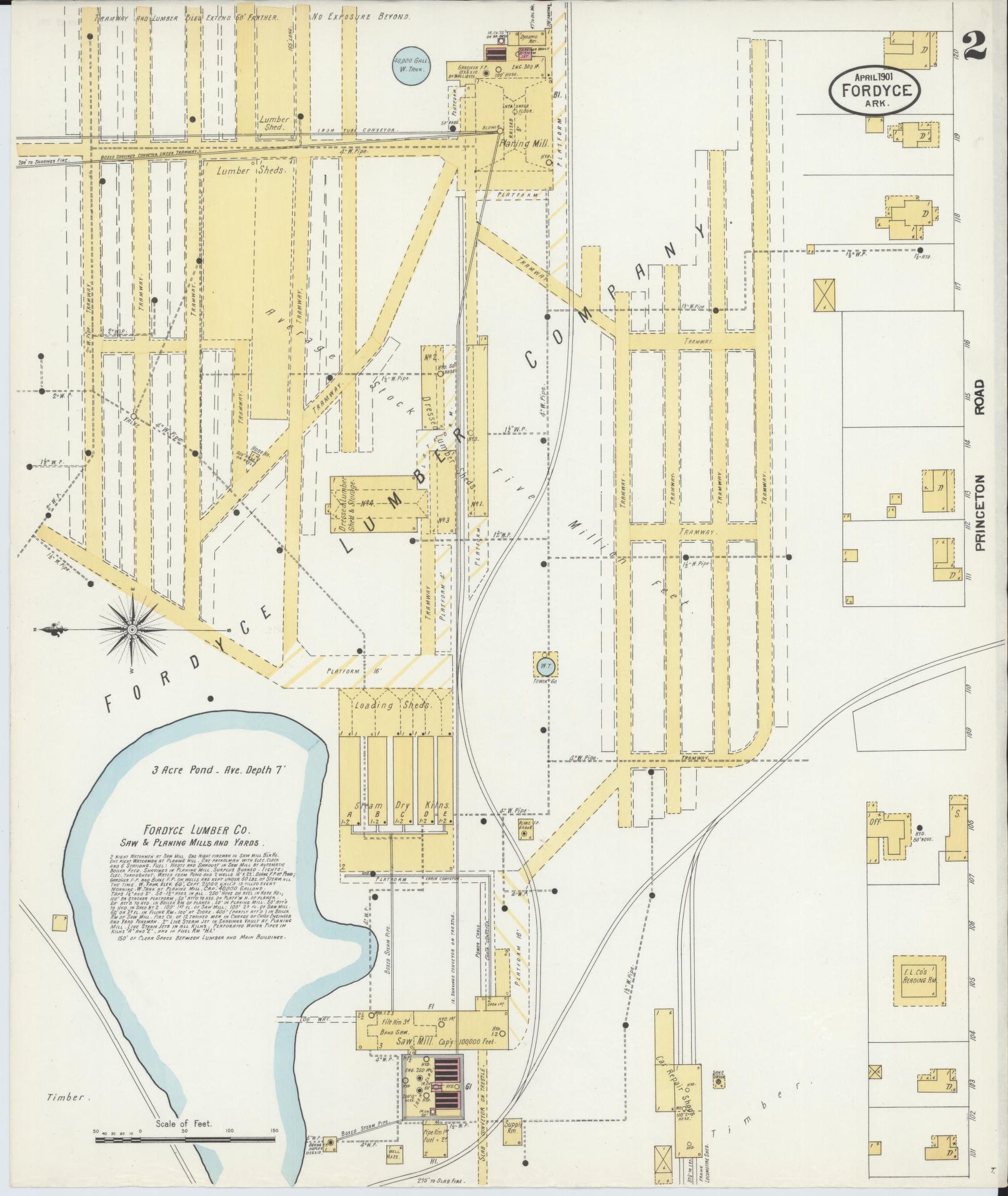 Sanborn Fire Insurance Map from Fordyce, Dallas County, Arkansas (1901), Sheet #0002 - Complete Map Set gallery image, historic Sanborn map, vintage wall art, Arkansas Arkansas