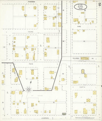 Sanborn Fire Insurance Map from Elma, Grays Harbor County, Washington (1903), Sheet #0002 - Complete Map Set gallery image, historic Sanborn map, vintage wall art, Washington Washington