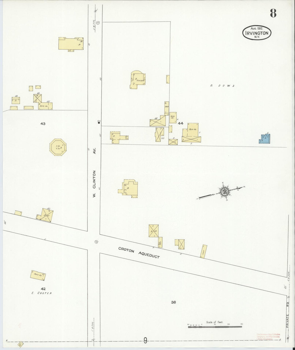 Sanborn Fire Insurance Map from Irvington, Westchester County, New York (1912), Sheet #0008 - Complete Map Set gallery image, historic Sanborn map, vintage wall art, New York New York