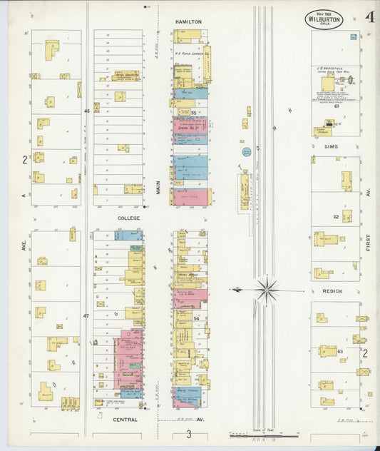 Sanborn Fire Insurance Map from Wilburton, Latimer County, Oklahoma (1908), Sheet #0004 - Historic Sanborn Fire Insurance Map Print, vintage old map wall art, antique decor, genealogy gift, Oklahoma Oklahoma map