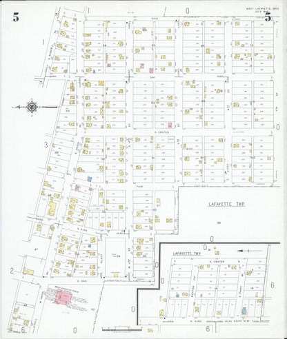 Sanborn Fire Insurance Map from West Lafayette, Coshocton County, Ohio (1946), Sheet #0005 - Historic Sanborn Fire Insurance Map Print, vintage old map wall art, antique decor, genealogy gift, Ohio Ohio map