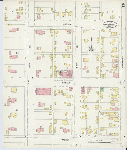 Sanborn Fire Insurance Map from Upper Sandusky, Wyandot County, Ohio (1897), Sheet #0002 - Complete Map Set gallery image, historic Sanborn map, vintage wall art, Ohio Ohio