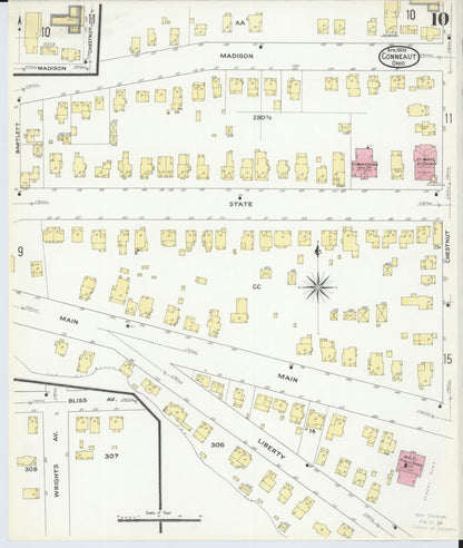 Sanborn Fire Insurance Map from Conneaut, Ashtabula County, Ohio (1909), Sheet #0010 - Complete Map Set gallery image, historic Sanborn map, vintage wall art, Ohio Ohio