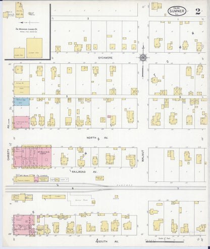 Sanborn Fire Insurance Map from Sumner, Lawrence County, Illinois (1912), Sheet #0002 - Historic Sanborn Fire Insurance Map Print, vintage old map wall art, antique decor, genealogy gift, Illinois Illinois map