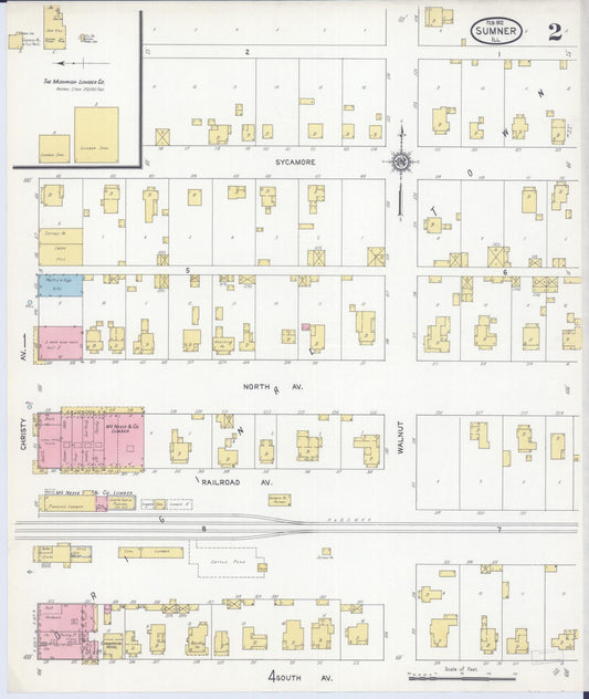 Sanborn Fire Insurance Map from Sumner, Lawrence County, Illinois (1912), Sheet #0002 - Historic Sanborn Fire Insurance Map Print, vintage old map wall art, antique decor, genealogy gift, Illinois Illinois map