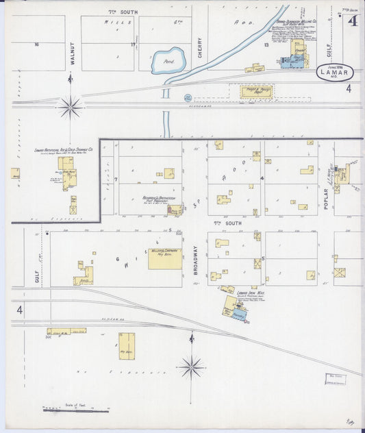 Sanborn Fire Insurance Map from Lamar, Barton County, Missouri (1896), Sheet #0004 - Historic Sanborn Fire Insurance Map Print, vintage old map wall art, antique decor, genealogy gift, Missouri Missouri map