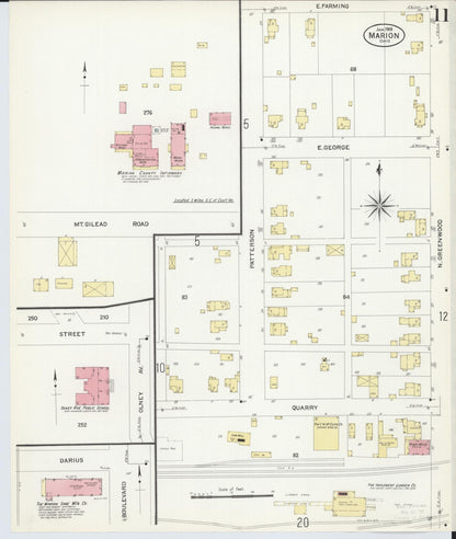 Sanborn Fire Insurance Map from Marion, Marion County, Ohio (1908), Sheet #0011 - Historic Sanborn Fire Insurance Map Print, vintage old map wall art, antique decor, genealogy gift, Ohio Ohio map