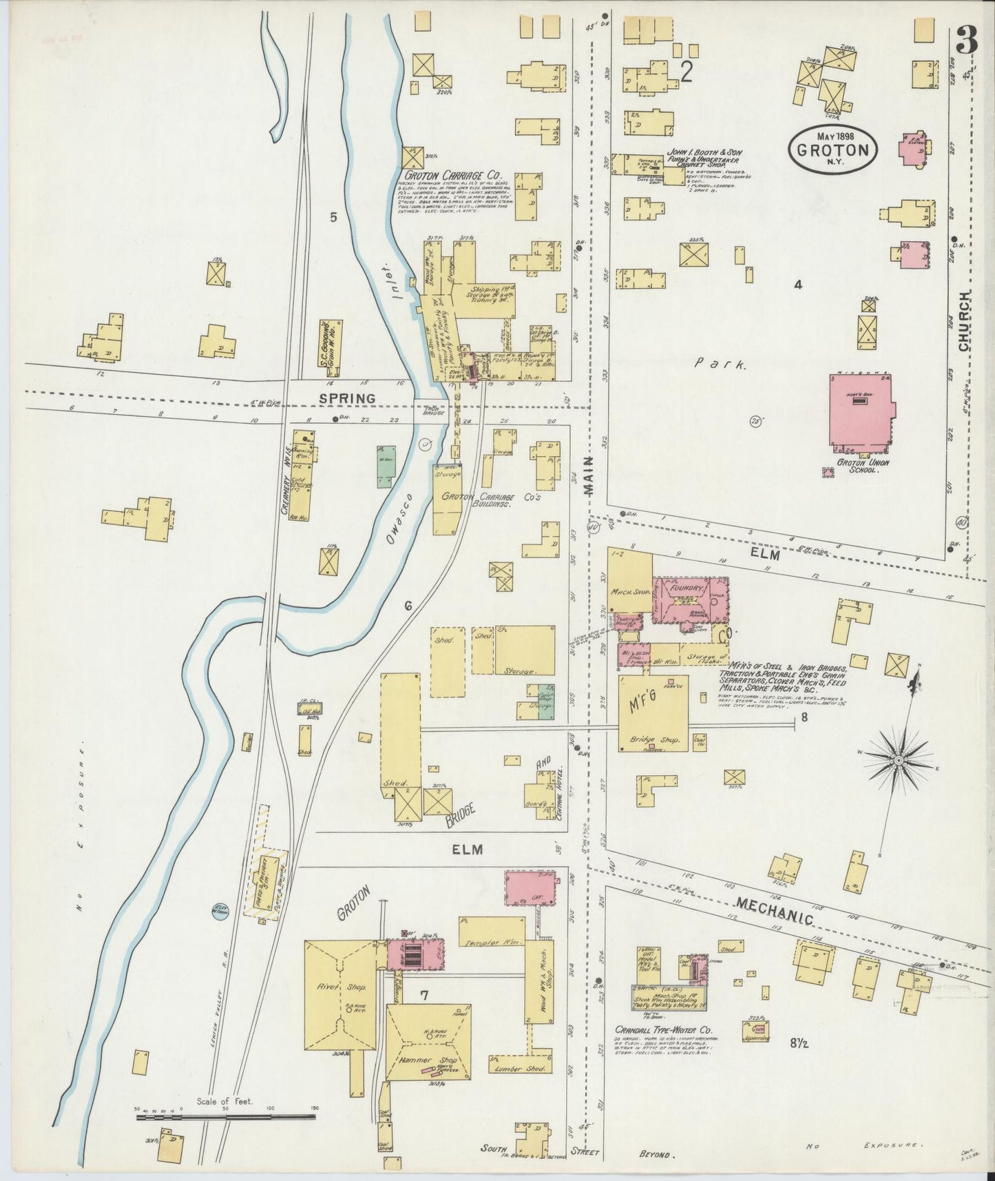 Sanborn Fire Insurance Map from Groton, Tomkins County, New York (1898), Sheet #0003 - Complete Map Set gallery image, historic Sanborn map, vintage wall art, New York New York