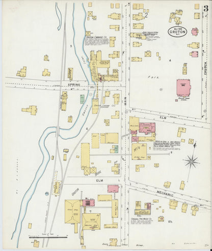 Sanborn Fire Insurance Map from Groton, Tomkins County, New York (1898), Sheet #0003 - Complete Map Set gallery image, historic Sanborn map, vintage wall art, New York New York