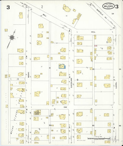 Sanborn Fire Insurance Map from Milford, Clermont And Hamilton County, Ohio (1925), Sheet #0003 - Complete Map Set gallery image, historic Sanborn map, vintage wall art, Ohio Ohio