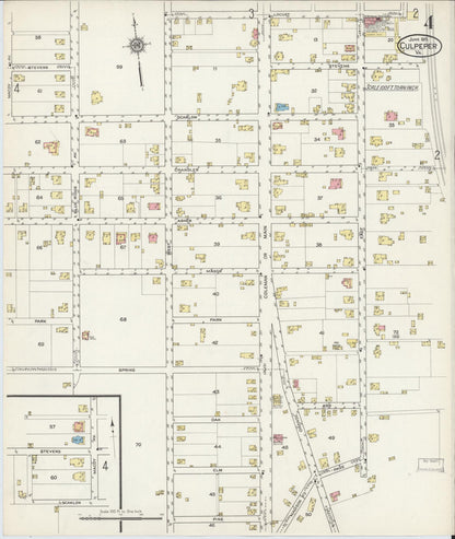 Sanborn Fire Insurance Map from Culpeper, Culpeper County, Virginia (1915), Sheet #0004 - Complete Map Set gallery image, historic Sanborn map, vintage wall art, Virginia Virginia