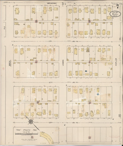 Sanborn Fire Insurance Map from Buhl, Twin Falls County, Idaho (1940), Sheet #0007 - Complete Map Set gallery image, historic Sanborn map, vintage wall art, Falls Idaho