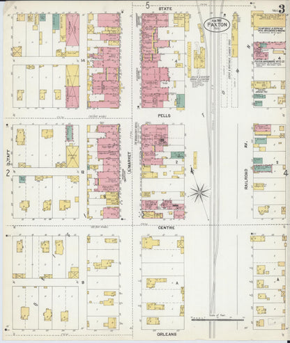 Sanborn Fire Insurance Map from Paxton, Ford County, Illinois (1902), Sheet #0003 - Complete Map Set gallery image, historic Sanborn map, vintage wall art, Illinois Illinois