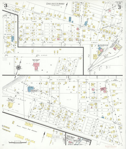 Sanborn Fire Insurance Map from Osgood, Ripley County, Indiana (1941), Sheet #0003 - Historic Sanborn Fire Insurance Map Print, vintage old map wall art, antique decor, genealogy gift, Indiana Indiana map