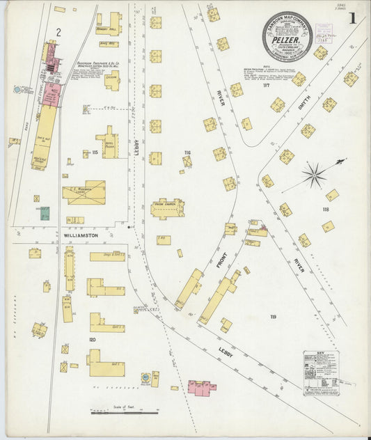 Sanborn Fire Insurance Map from Pelzer, Anderson County, South Carolina. (1902) – Historic Sanborn Fire Insurance Map Print