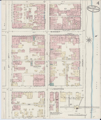 Sanborn Fire Insurance Map from Maysville, Mason County, Kentucky (1886), Sheet #0004 - Complete Map Set gallery image, historic Sanborn map, vintage wall art, Kentucky Kentucky