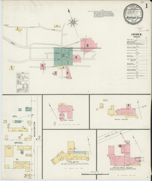 Sanborn Fire Insurance Map from Bedford, Independent Cities, Virginia. (1896) – Historic Sanborn Fire Insurance Map Print