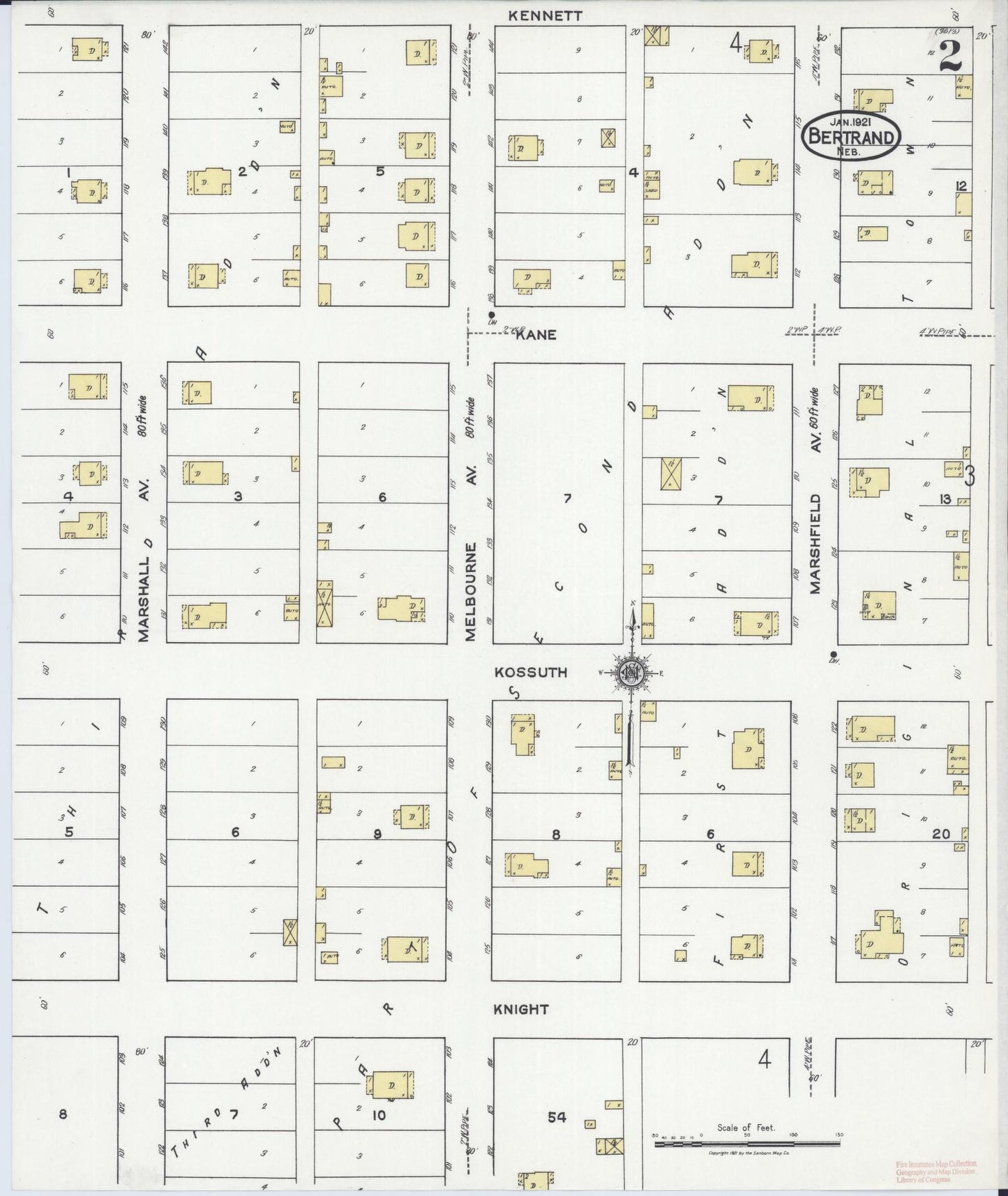 Sanborn Fire Insurance Map from Bertran, Phelps County, Nebraska (1921), Sheet #0002 - Complete Map Set gallery image, historic Sanborn map, vintage wall art, Nebraska Nebraska