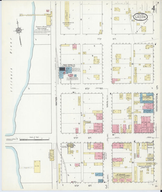 Sanborn Fire Insurance Map from Lacon, Marshall County, Illinois (1913), Sheet #0004 - Historic Sanborn Fire Insurance Map Print, vintage old map wall art, antique decor, genealogy gift, Illinois Illinois map