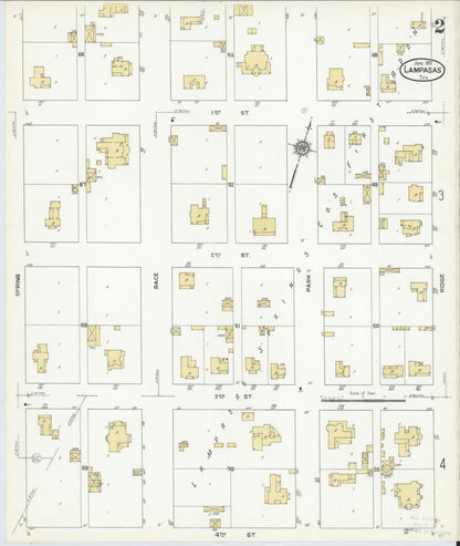 Sanborn Fire Insurance Map from Lampasas, Lampasas County, Texas (1912), Sheet #0002 - Complete Map Set gallery image, historic Sanborn map, vintage wall art, Texas Texas