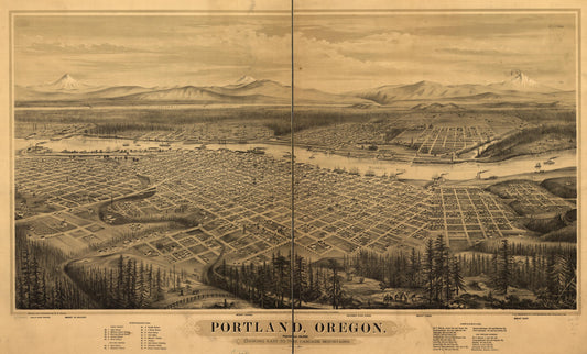 Portland, Oregon. (1879) – Historic Bird’s-Eye View Panorama Print