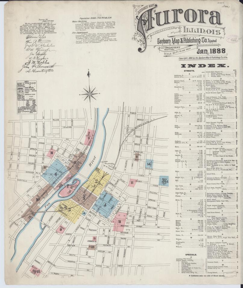 Sanborn Fire Insurance Map from Aurora, Kane County, Illinois. (1888) – Map View