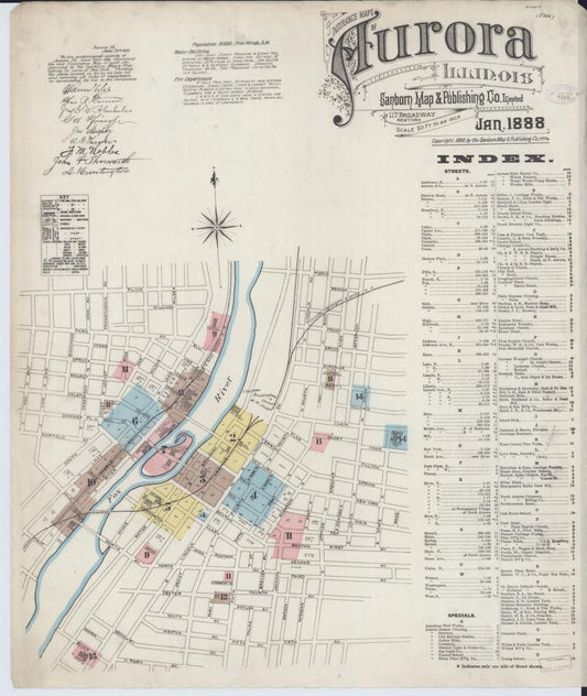 Sanborn Fire Insurance Map from Aurora, Kane County, Illinois. (1888) – Map View