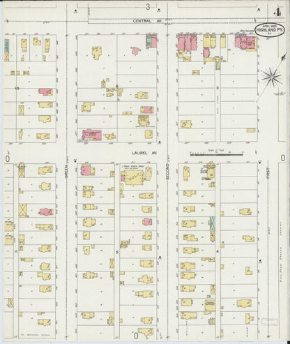 Sanborn Fire Insurance Map from Highland Park, Lake County, Illinois (1900), Sheet #0004 - Complete Map Set gallery image, historic Sanborn map, vintage wall art, Illinois Illinois
