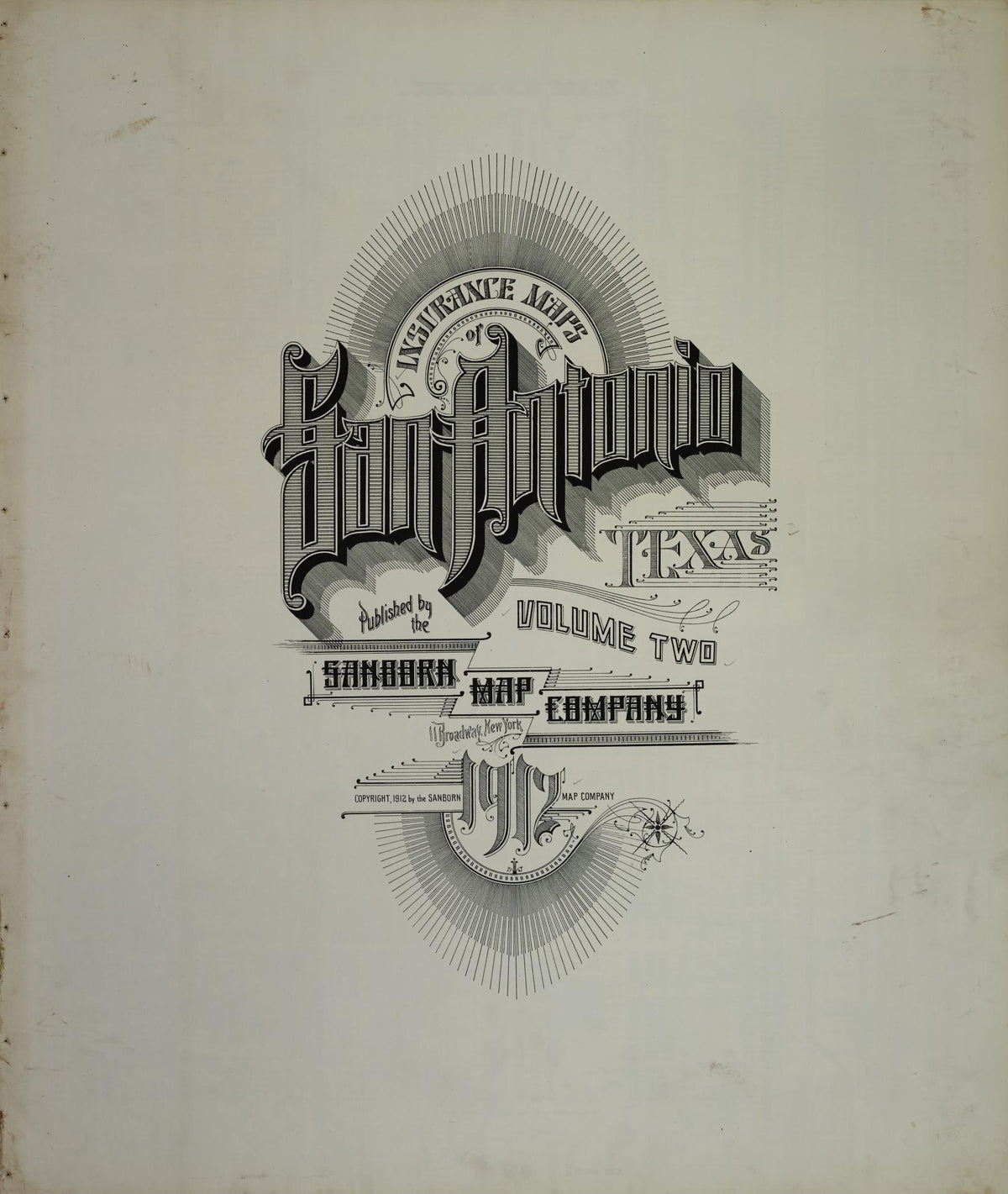 Sanborn Fire Insurance Map from San Antonio, Bexar County, Texas (1912), Sheet #0001 - Historic Sanborn Fire Insurance Map Print, vintage old map wall art, antique decor, genealogy gift, Texas Texas map