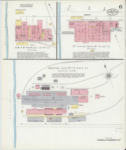 Sanborn Fire Insurance Map from Chester, Hancock County, West Virginia (1907), Sheet #0006 - Complete Map Set gallery image, historic Sanborn map, vintage wall art, West Virginia West Virginia