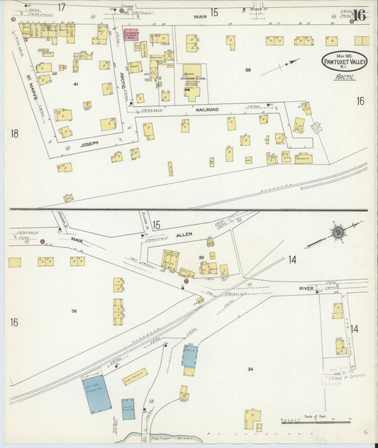 Sanborn Fire Insurance Map from Pawtuxet Valley, Kent and Providence Counties, Rhode Island (1911), Sheet #0016 - Historic Sanborn Fire Insurance Map Print, vintage old map wall art, antique decor, genealogy gift, Washington Washington map