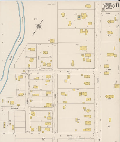Sanborn Fire Insurance Map from Silverton, Marion County, Oregon (1922), Sheet #0011 - Complete Map Set gallery image, historic Sanborn map, vintage wall art, Oregon Oregon