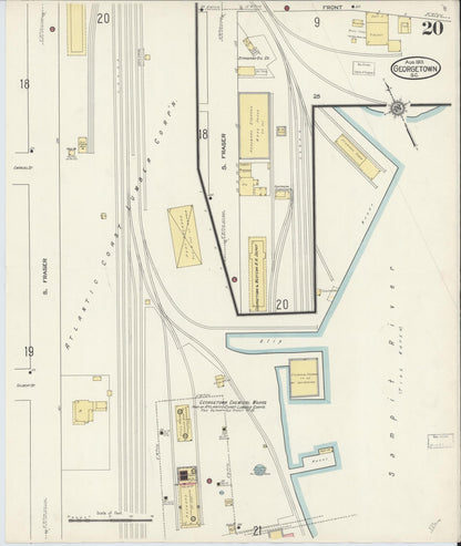 Sanborn Fire Insurance Map from Georgetown, Georgetown County, South Carolina (1913), Sheet #0020 - Complete Map Set gallery image, historic Sanborn map, vintage wall art, South Carolina South Carolina