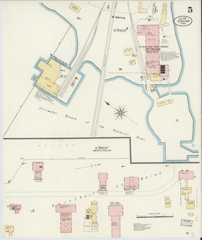 Sanborn Fire Insurance Map from Orono, Penobscot County, Maine (1906), Sheet #0005 - Complete Map Set gallery image, historic Sanborn map, vintage wall art, Maine Maine