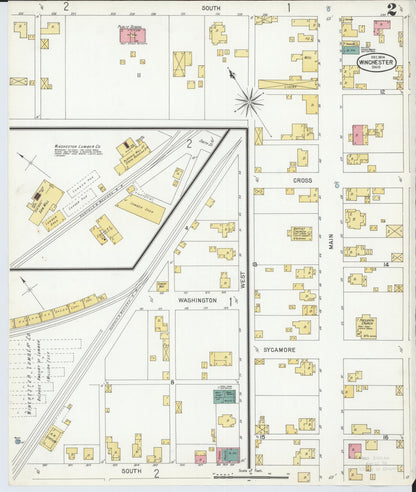 Sanborn Fire Insurance Map from Winchester, Adams County, Ohio (1904), Sheet #0002 - Historic Sanborn Fire Insurance Map Print, vintage old map wall art, antique decor, genealogy gift, Ohio Ohio map