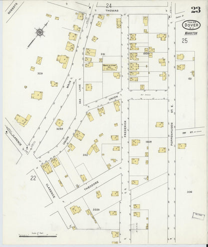 Sanborn Fire Insurance Map from Dover, Morris County, New Jersey (1916), Sheet #0023 - Complete Map Set gallery image, historic Sanborn map, vintage wall art, New Jersey New Jersey