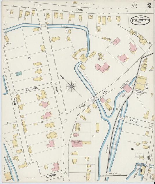 Sanborn Fire Insurance Map from Stillwater, Saratoga County, New York (1892), Sheet #0002 - Historic Sanborn Fire Insurance Map Print, vintage old map wall art, antique decor, genealogy gift, New York New York map