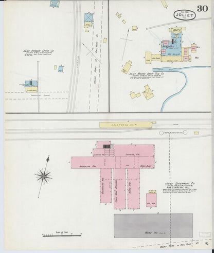 Sanborn Fire Insurance Map from Joliet, Will County, Illinois (1891), Sheet #0030 - Complete Map Set gallery image, historic Sanborn map, vintage wall art, Illinois Illinois