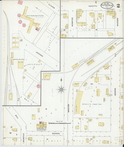 Sanborn Fire Insurance Map from Pittsfield, Pike County, Illinois (1905), Sheet #0002 - Complete Map Set gallery image, historic Sanborn map, vintage wall art, Illinois Illinois