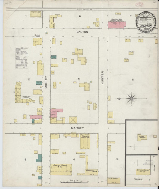 Sanborn Fire Insurance Map from Madison, Rockingham County, North Carolina. (1893) – Historic Sanborn Fire Insurance Map Print