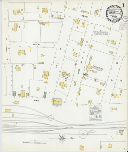 Sanborn Fire Insurance Map from Atoka, Atoka County, Oklahoma (1901), Sheet #0001 - Complete Map Set gallery image, historic Sanborn map, vintage wall art, Oklahoma Oklahoma