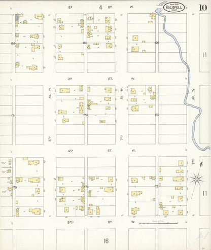 Sanborn Fire Insurance Map from Kalispell, Flathead County, Montana (1903), Sheet #0010 - Complete Map Set gallery image, historic Sanborn map, vintage wall art, Montana Montana