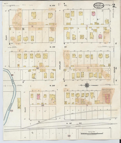 Sanborn Fire Insurance Map from Douglas, Converse County, Wyoming (1944), Sheet #0002 - Complete Map Set gallery image, historic Sanborn map, vintage wall art, Wyoming Wyoming