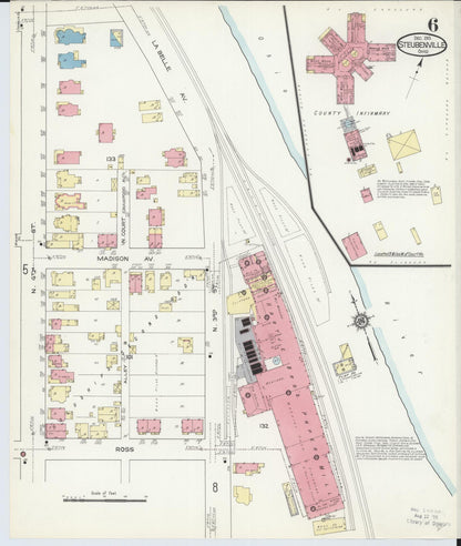 Sanborn Fire Insurance Map from Steubenville, Jefferson County, Ohio (1913), Sheet #0006 - Complete Map Set gallery image, historic Sanborn map, vintage wall art, Ohio Ohio