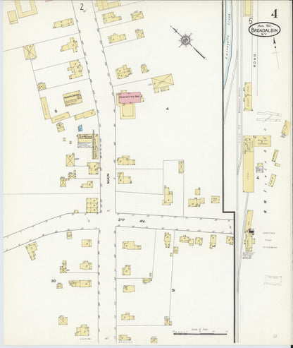 Sanborn Fire Insurance Map from Broadalbin, Fulton County, New York (1912), Sheet #0004 - Historic Sanborn Fire Insurance Map Print, vintage old map wall art, antique decor, genealogy gift, New York New York map