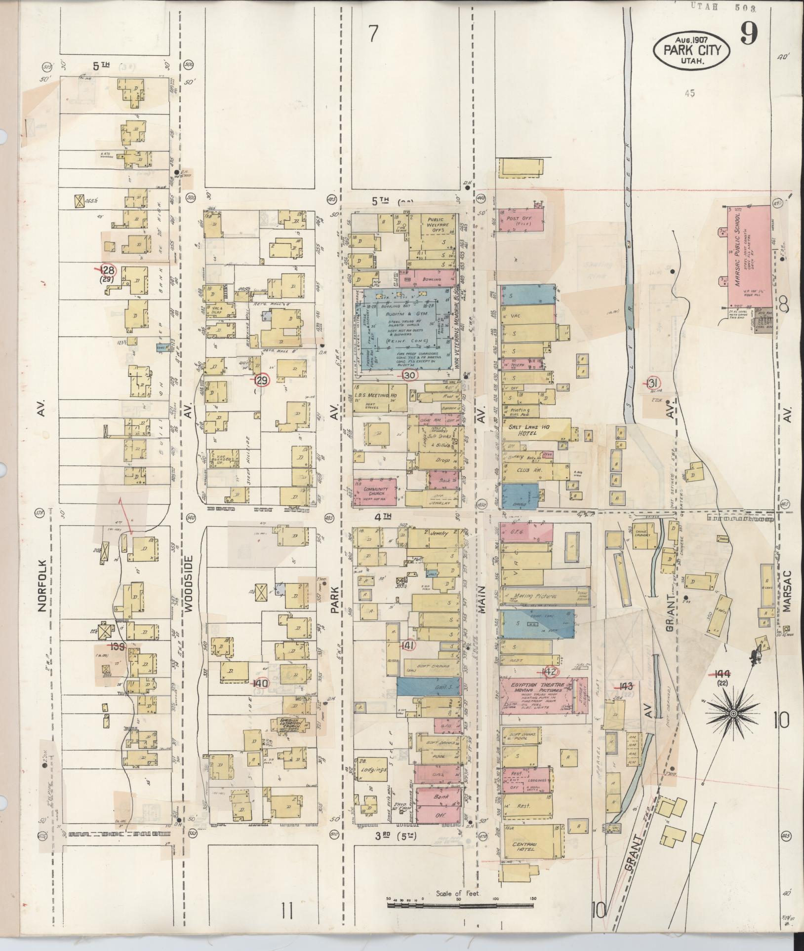 Sanborn Fire Insurance Map from Park City, Summit County, Utah (1940), Sheet #0009 - Complete Map Set gallery image, historic Sanborn map, vintage wall art, Utah Utah